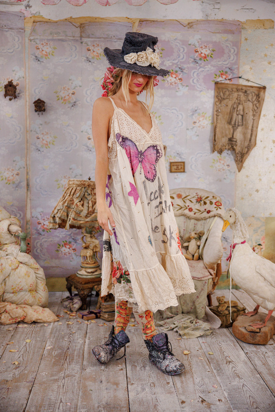 Eyelet Avril Tank Dress in Moonlight by Magnolia Pearl