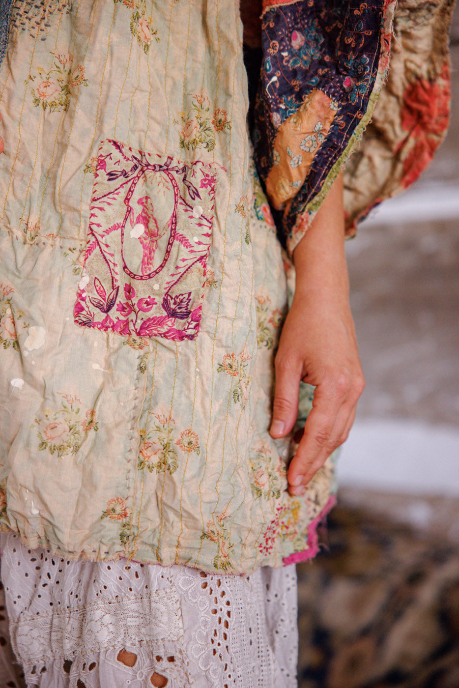 Piecewise Crop Dashi Kimono in Wonderland by Magnolia Pearl
