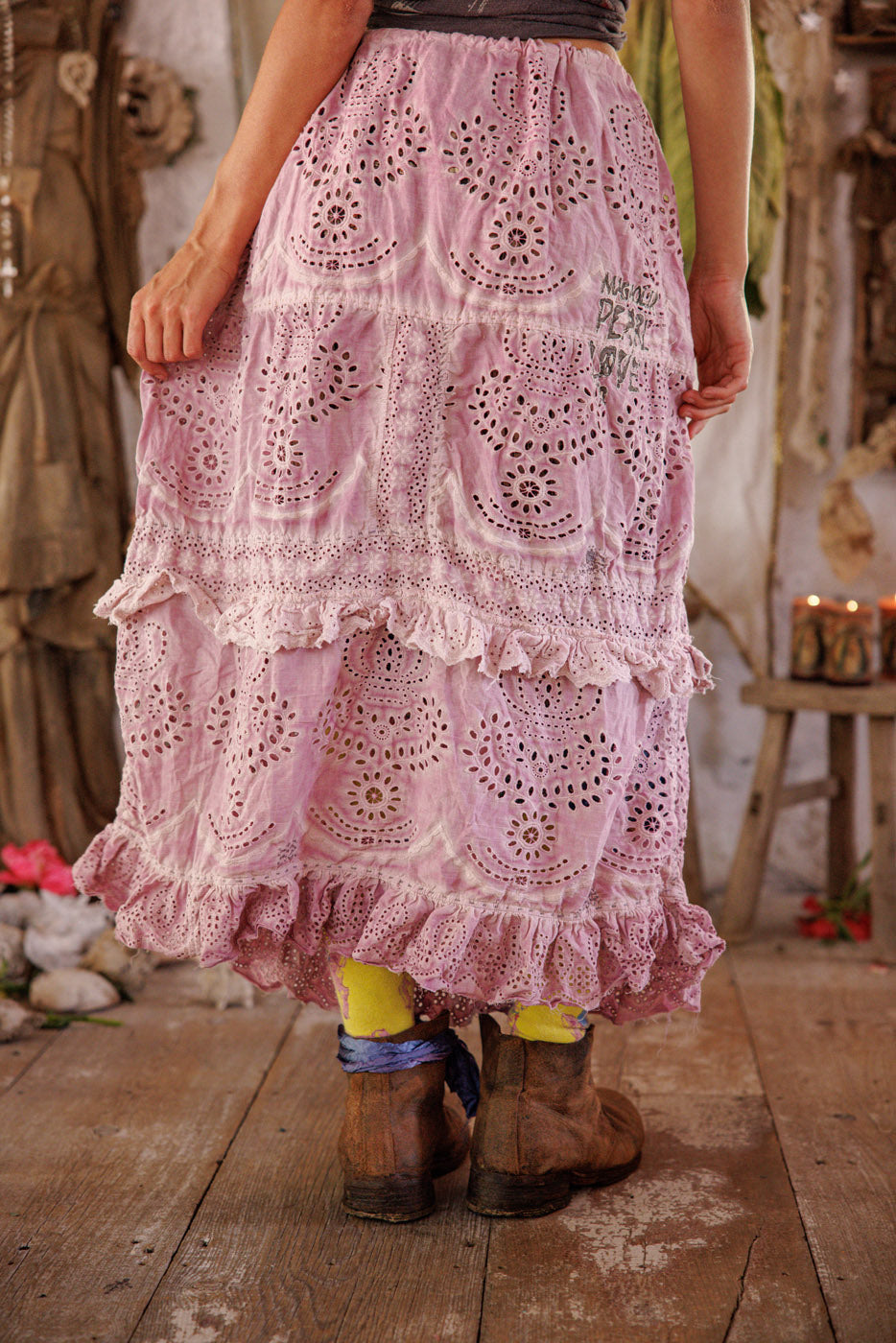 Eyelet Pissarro Skirt in Lychee Blossom by Magnolia Pearl