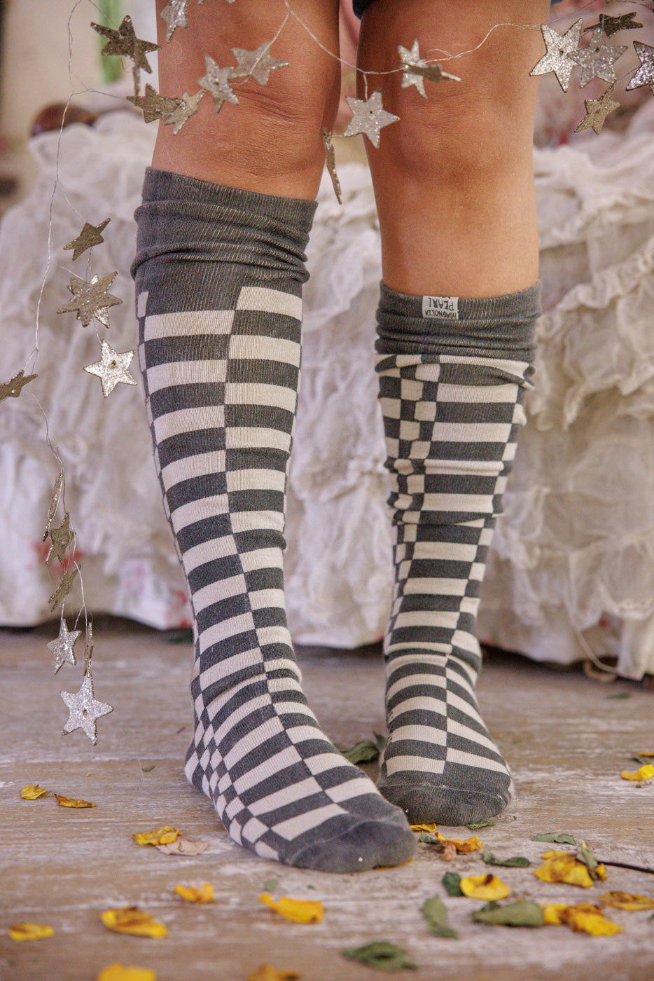 Check OTK Socks in Black Piano Key by Magnolia Pearl
