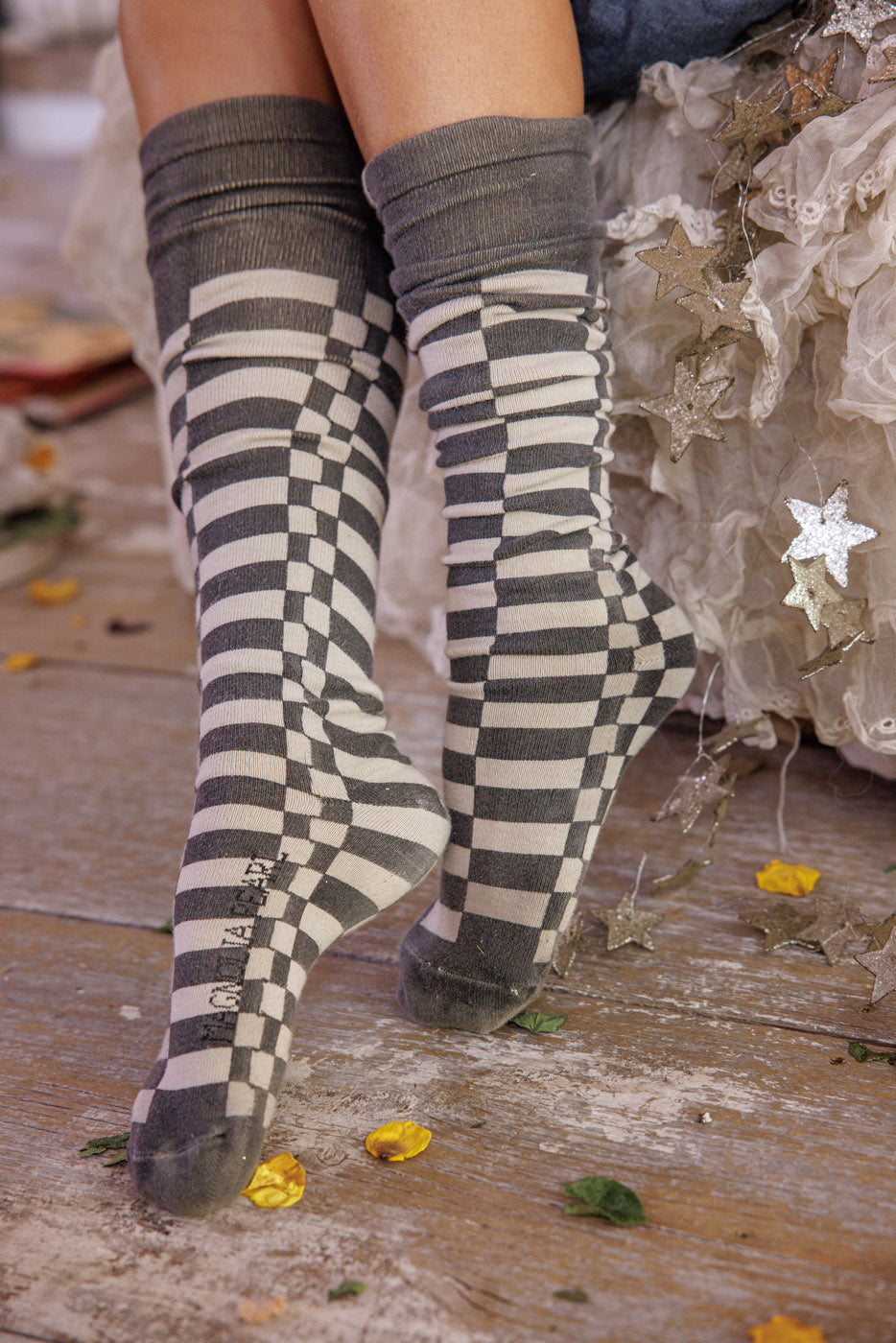 Check OTK Socks in Black Piano Key by Magnolia Pearl