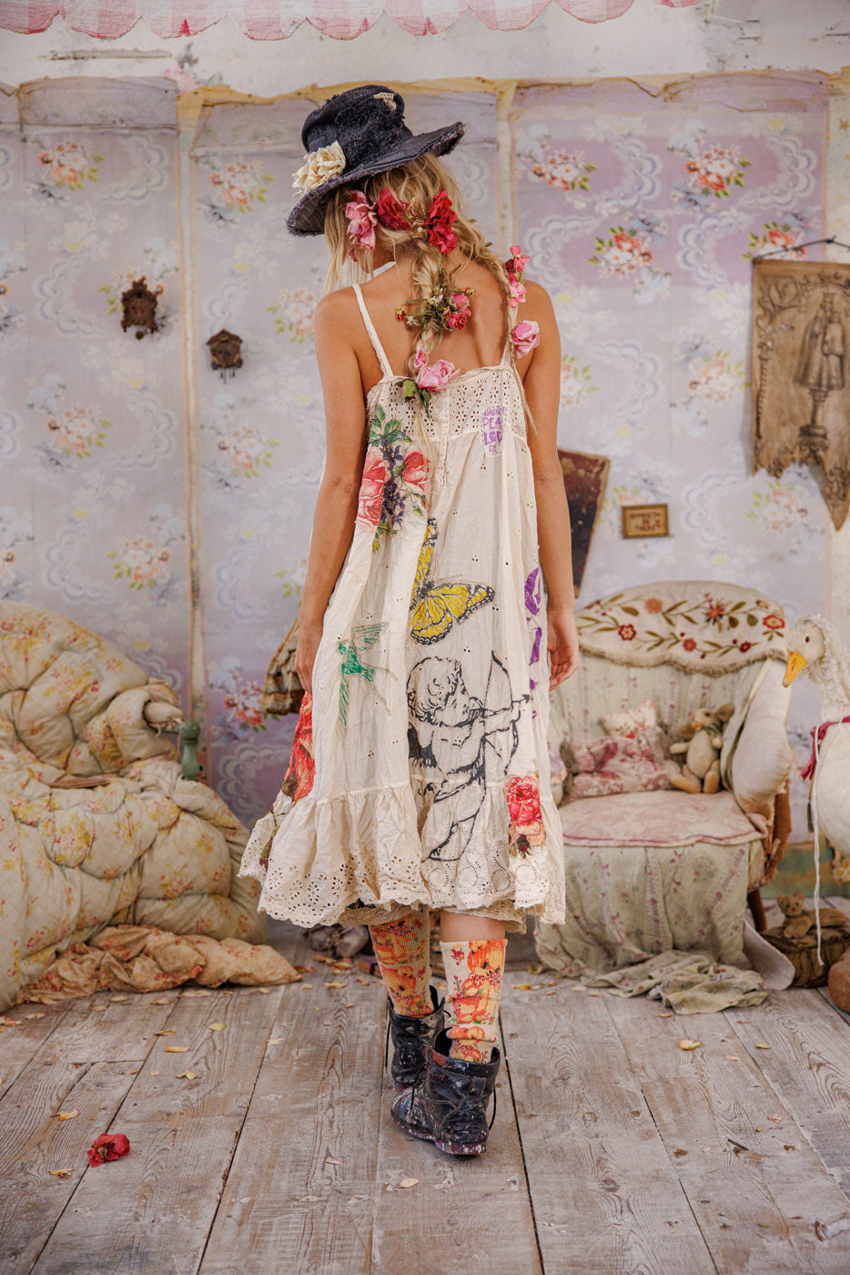 Eyelet Avril Tank Dress in Moonlight by Magnolia Pearl