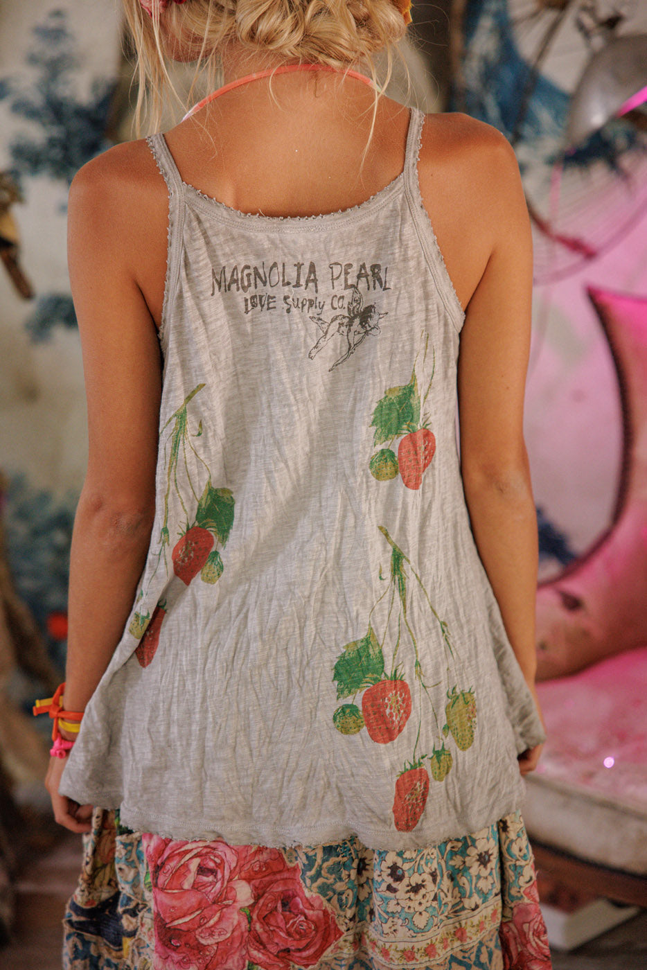Strawberry Lana Tank in Pebble by Magnolia Pearl