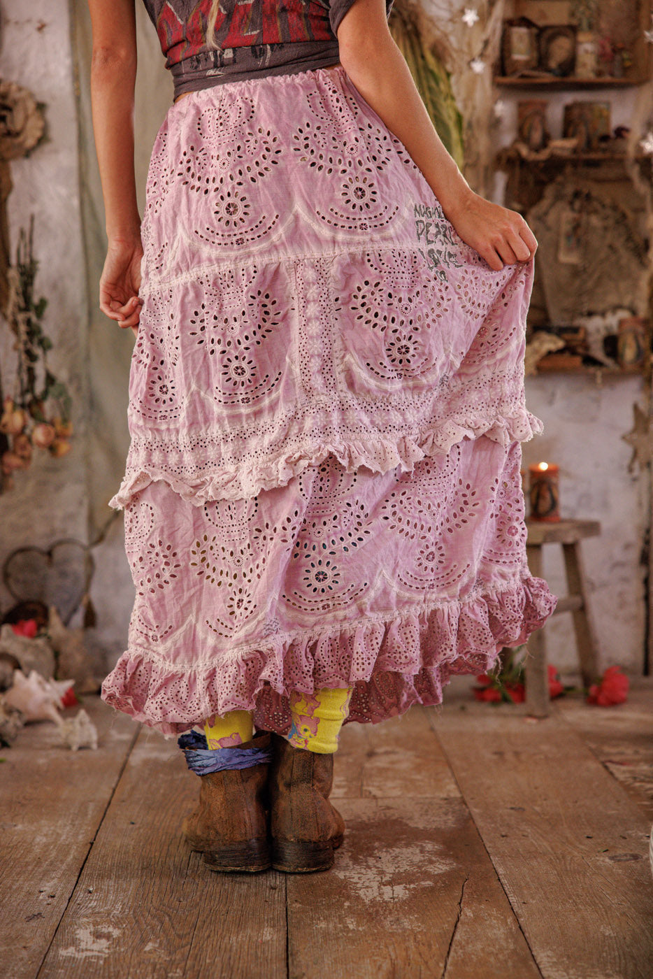 Eyelet Pissarro Skirt in Lychee Blossom by Magnolia Pearl