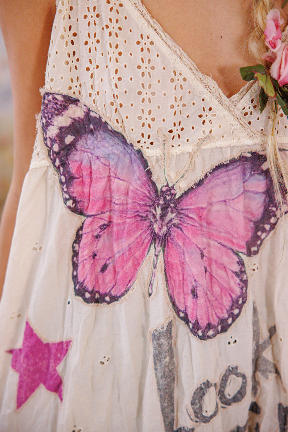 Eyelet Avril Tank Dress in Moonlight by Magnolia Pearl