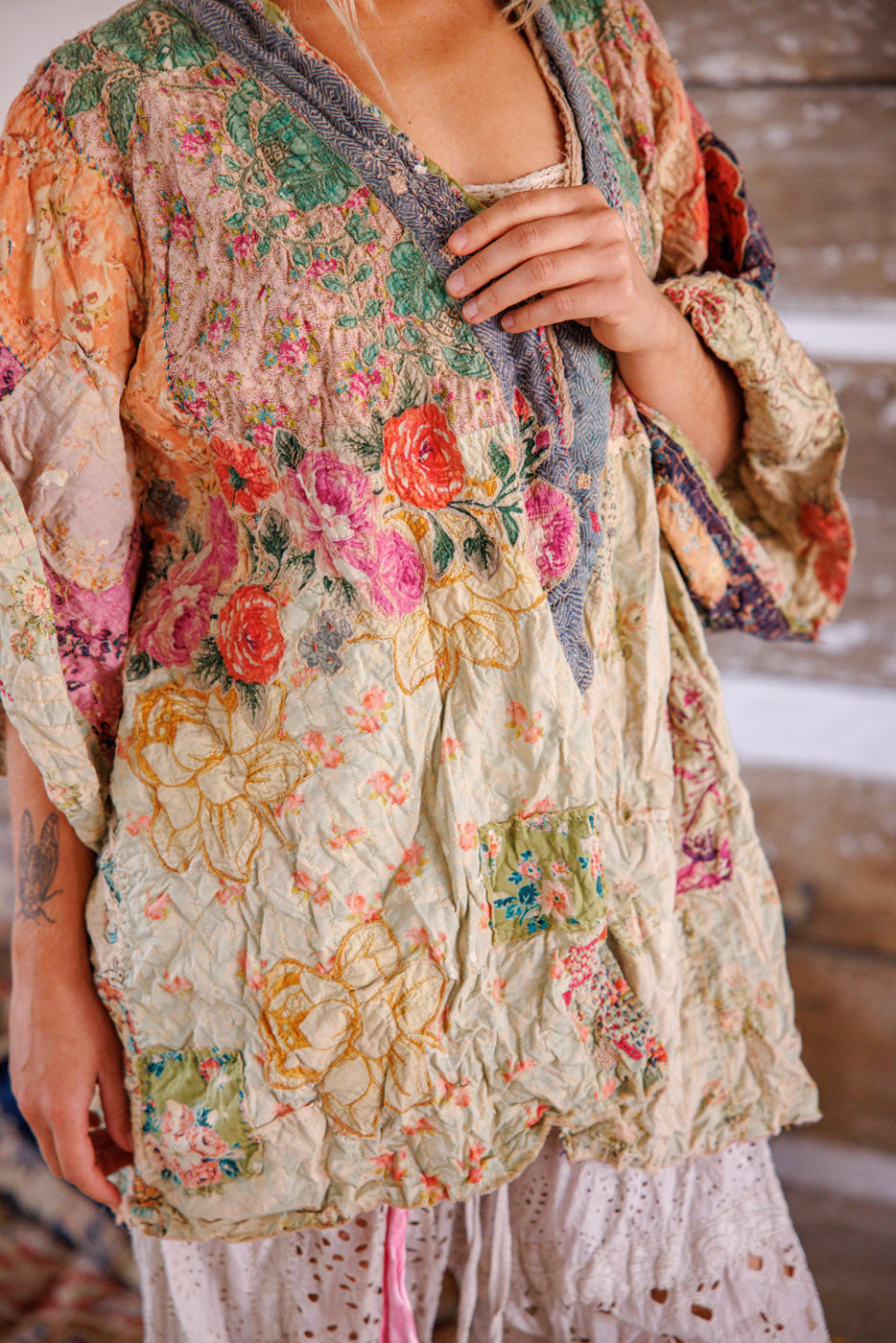Piecewise Crop Dashi Kimono in Wonderland by Magnolia Pearl
