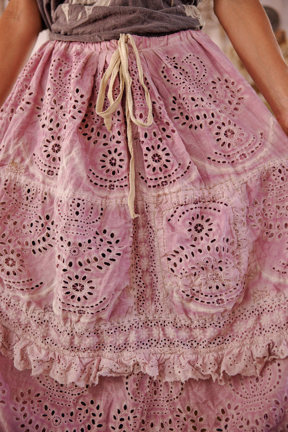 Eyelet Pissarro Skirt in Lychee Blossom by Magnolia Pearl