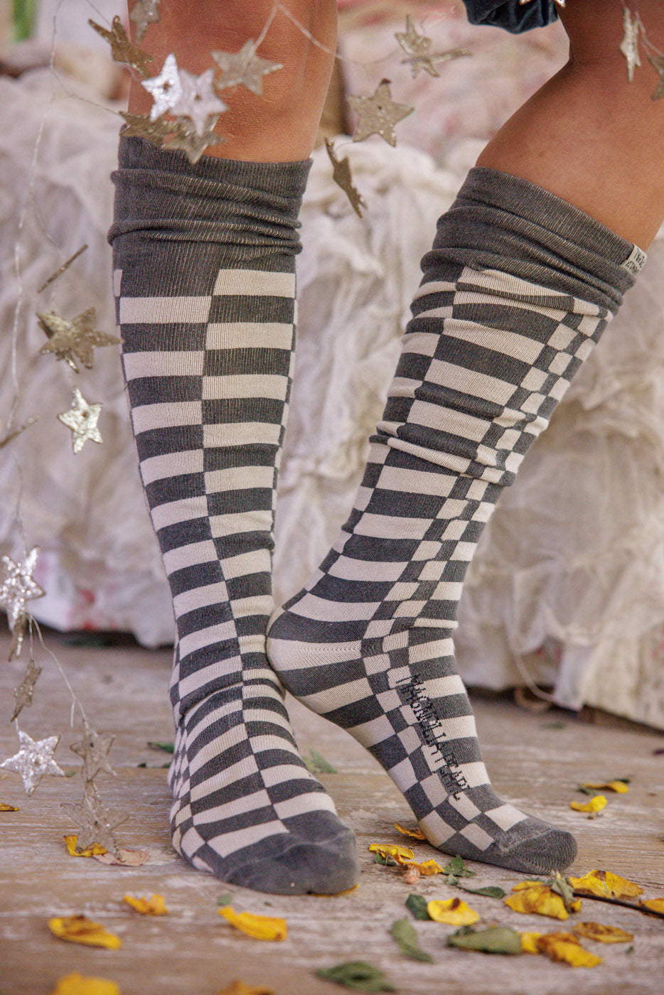 Check OTK Socks in Black Piano Key by Magnolia Pearl
