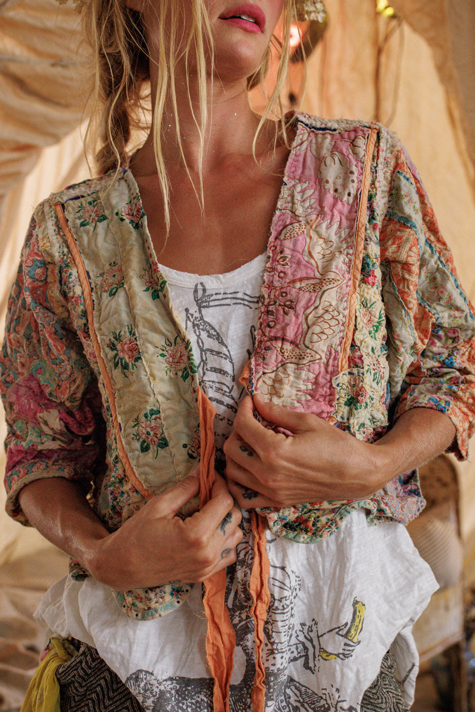 Kalamkari Andhra Jacket in Wonderland by Magnolia Pearl