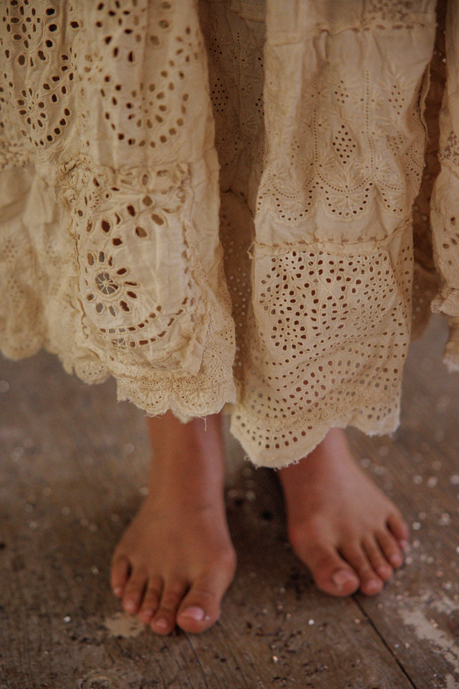 Eyelet Patchwork Pissarro Skirt in Swan by Magnolia Pearl