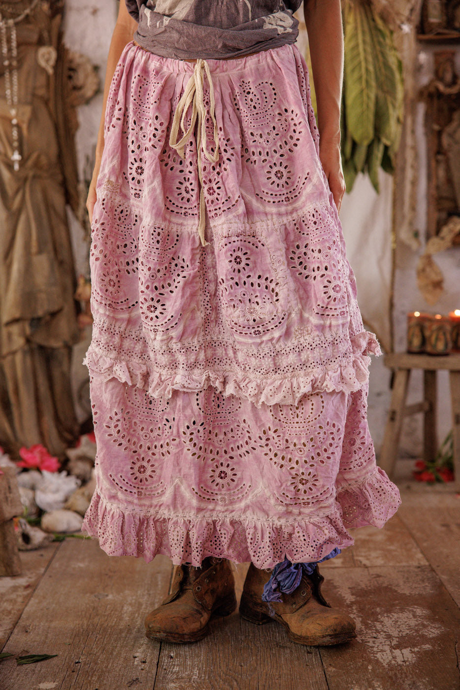 Eyelet Pissarro Skirt in Lychee Blossom by Magnolia Pearl