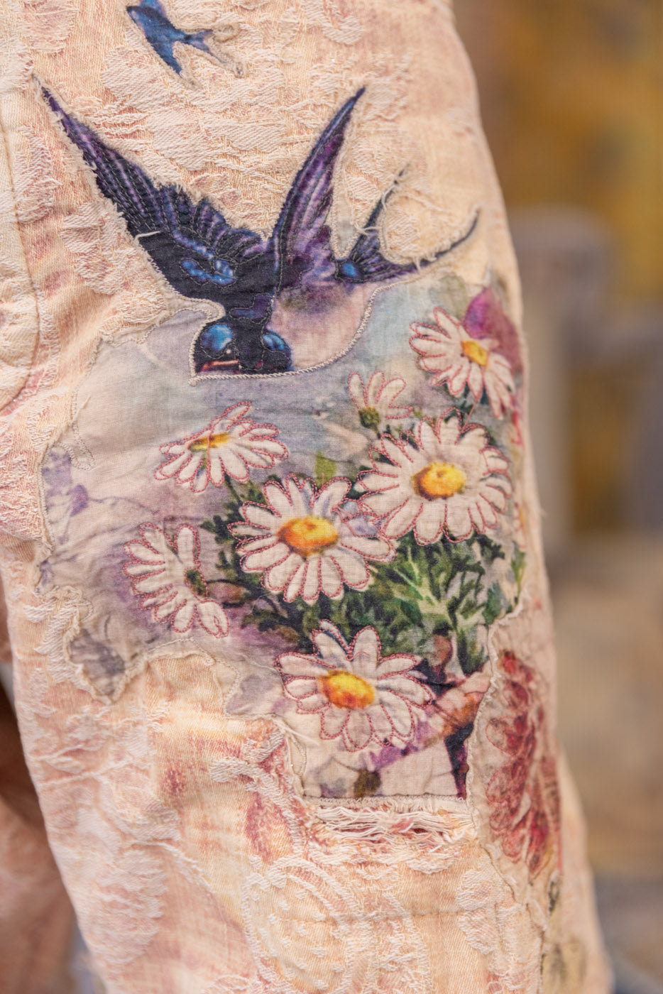 Jacquard Applique Miner Pants in Soleil En Rose by Magnolia Pearl