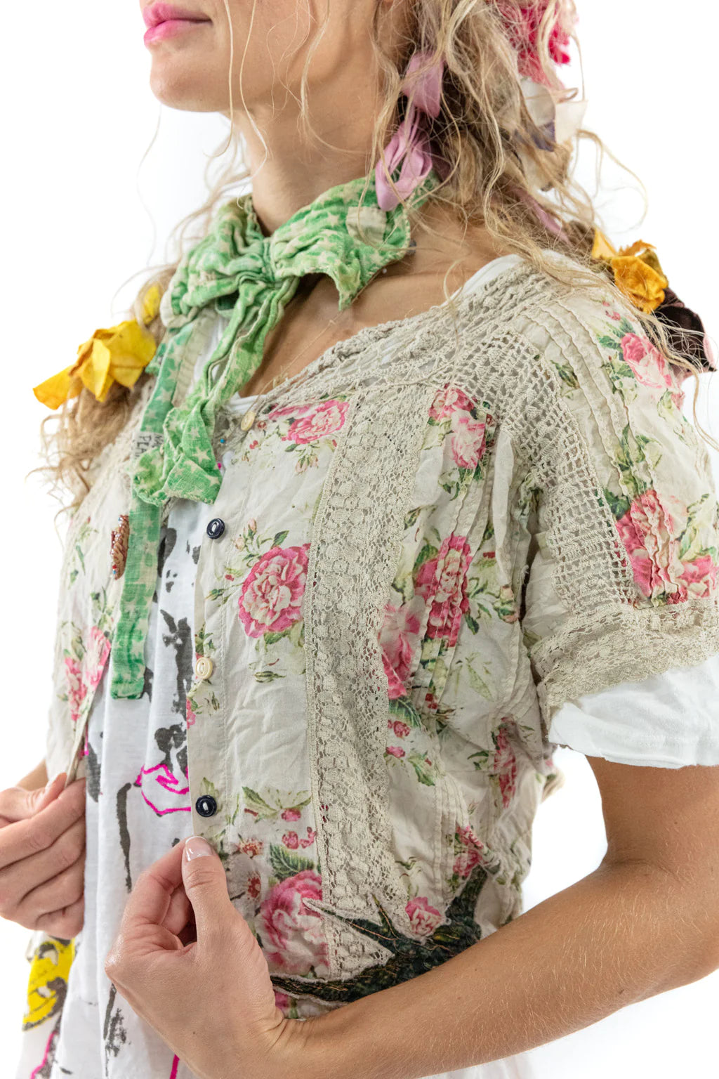 Floral Dejah Cropped Blouse by Magnolia Pearl