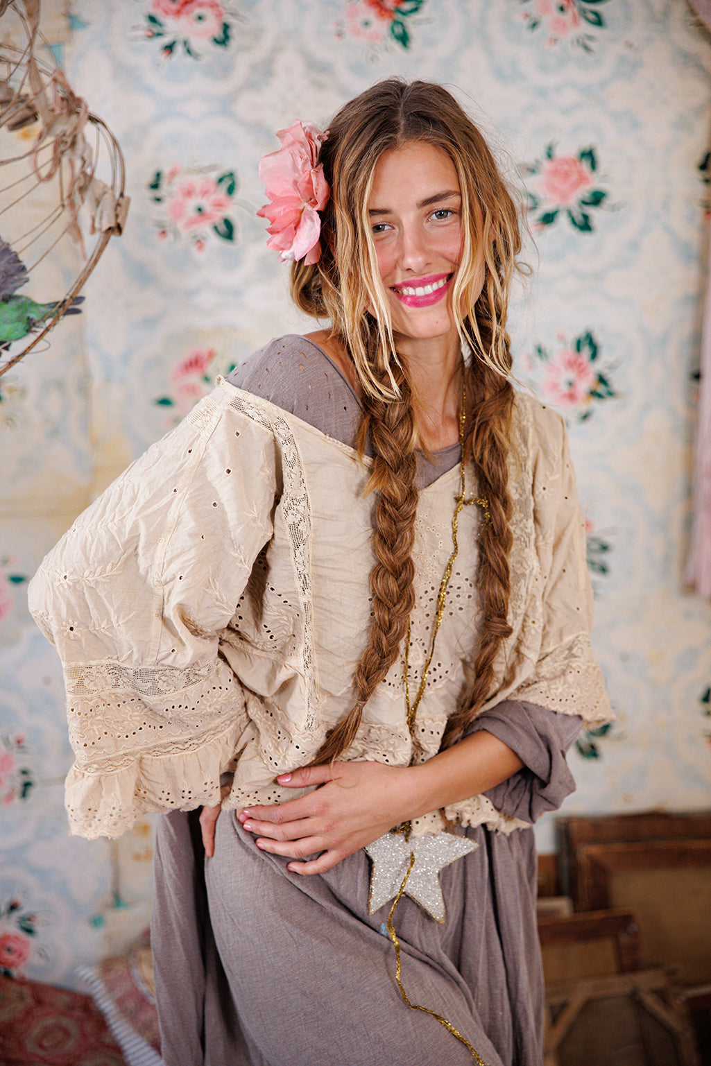 Eyelet Rosemary Blouse in Aged by Magnolia Pearl