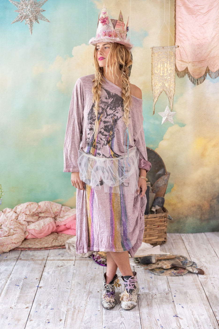 Cosmic Love Viggo T Dress in Sunfaded Azalea by Magnolia Pearl