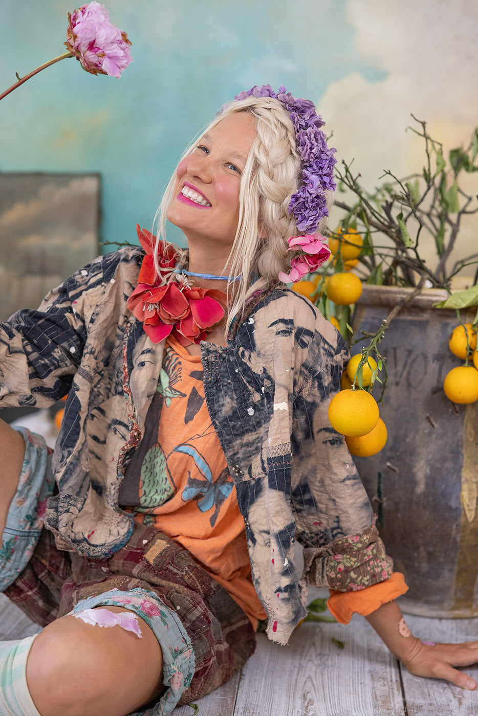 Faces Of Frida Kelley Jacket in Artist Shoot by Magnolia Pearl