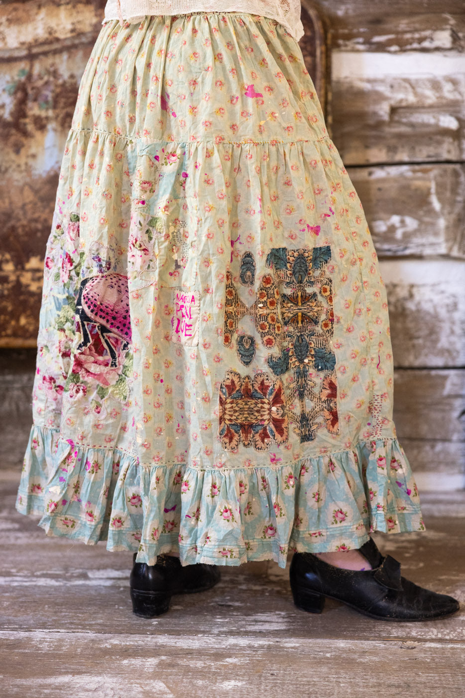 Applique Friendship Skirt in Mon Cheri by Magnolia Pearl