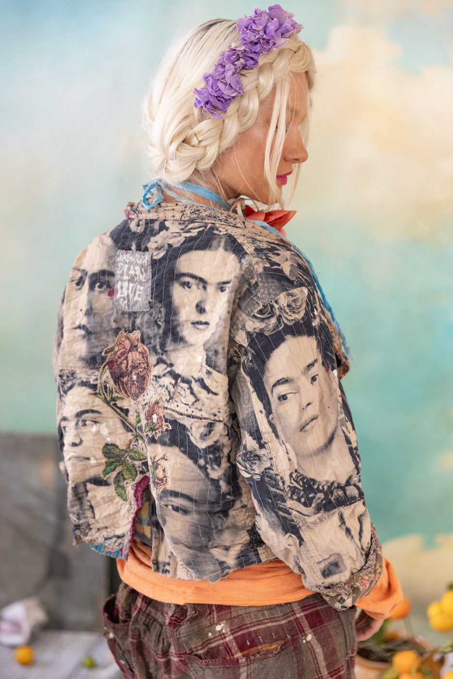 Faces Of Frida Kelley Jacket in Artist Shoot by Magnolia Pearl