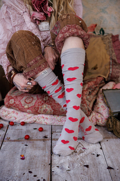 Candy Heart OTK Socks in Amores by Magnolia Pearl