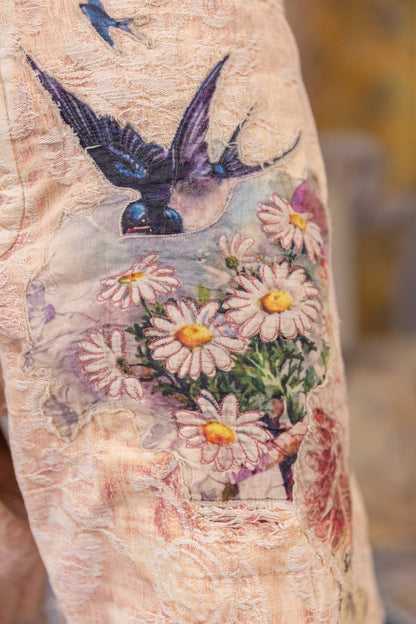 Jacquard Applique Miner Pants in Soleil En Rose by Magnolia Pearl