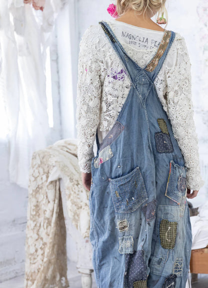 Benjamin Wide Leg Overalls in Washed Indigo by Magnolia Pearl